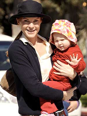 Marcia Cross and daughter Savannah, 2, at Little House Boutique in Brentwood
