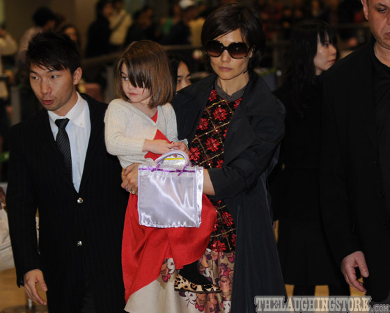 Katie Holmes and Suri arrive at Narita International Airport in Chiba, Japan