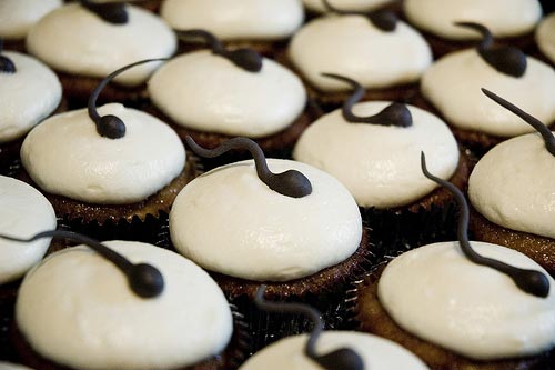 These sperm cupcakes are sure to go over swimmingly with guests.